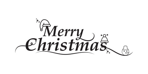 Elegant Christmas Calligraphy Text Design for Holiday Greeting Card. Stylish Merry Christmas Calligraphy Text for Holiday Poster Design. Modern Christmas Calligraphy Typography for Winter Celebration.