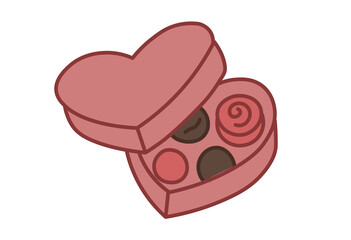 Valentine Gift Set with Heart, Flowers, and Love Message Illustration