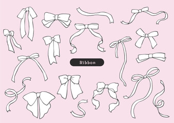 ペン画風リボンセット