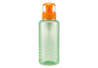 Isolated container with a spray nozzle for liquid application, clean packaging design concept