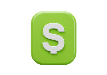 Isolated green square Cash app logo symbol icon design for mobile payments and transfers