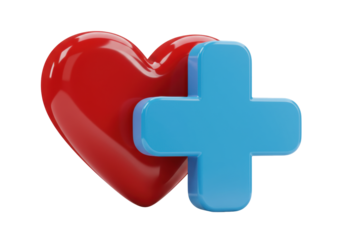 Isolated Heart and Plus Sign Symbol for Health, Medicine or Healthcare Service Icon Design