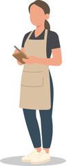 Fototapeta premium Female Waitress Taking Order Vector Illustration