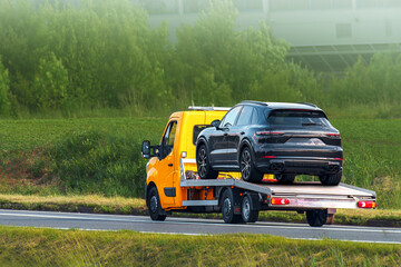 Vehicle breakdown recovery in countryside setting