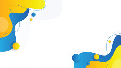 Modern Abstract Blue and Yellow Fluid Background with Gradient Shapes and Minimal Design Elements for Business Presentation Poster and Banner.