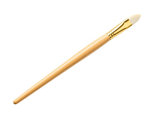 Isolated artists paint brush with wooden handle for painting on canvas in art studio