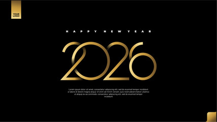 Happy New Year 2026 Golden Celebration Banner Template Design