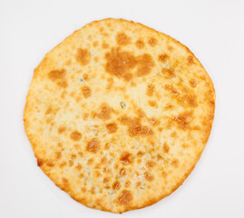 Georgian Lobiani Khachapuri With Golden Crust On White Background Ready For Stock Photo Use