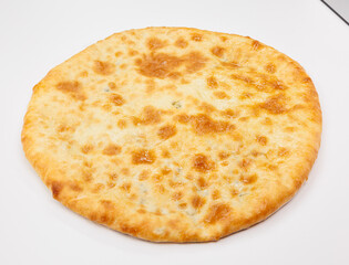 Georgian Lobiani Khachapuri With Golden Crust On White Background Ready For Stock Photo Use