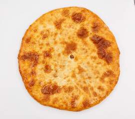 Georgian Lobiani Khachapuri With Golden Crust On White Background Ready For Stock Photo Use
