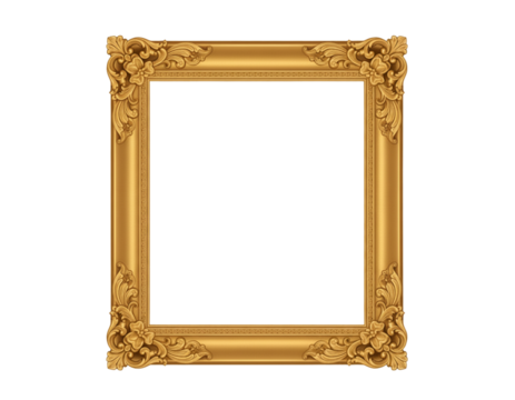 Golden frame border PNG