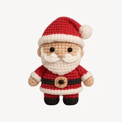 Fototapeta premium Cute crochet Santa Claus doll