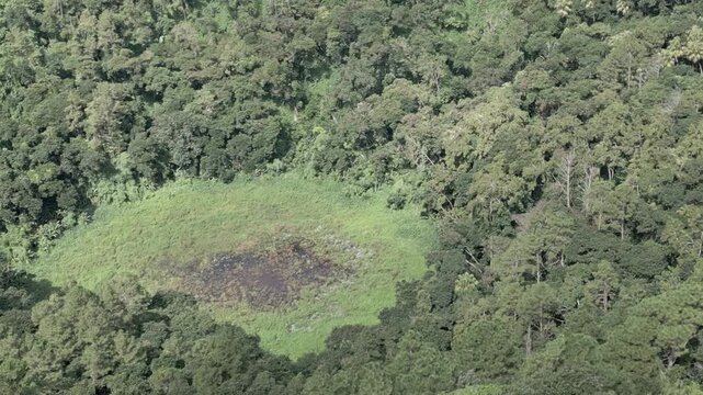 Mauritius - Trou aux Cerfs - zoom on the crater with slow left panoramic