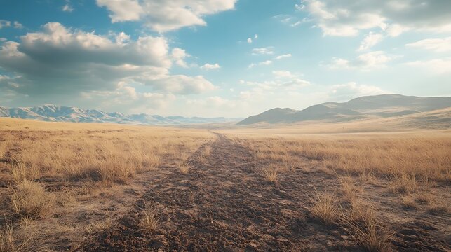 A deserted, drought-stricken farmland with dry soil and no vegetation, symbolizing food security challenges
