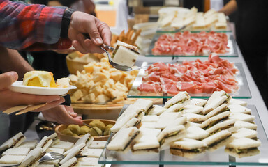 catering buffet for events with food and drinks.