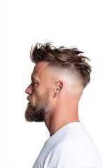Obraz premium Stylish Haircut Trends for Men with Short Sides and Long Top