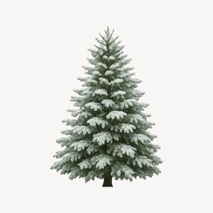 Obraz premium Snow-covered evergreen tree element.