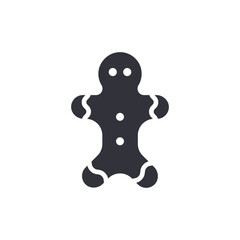 Gingerbread Man Illustration Simple Minimalist Symbol