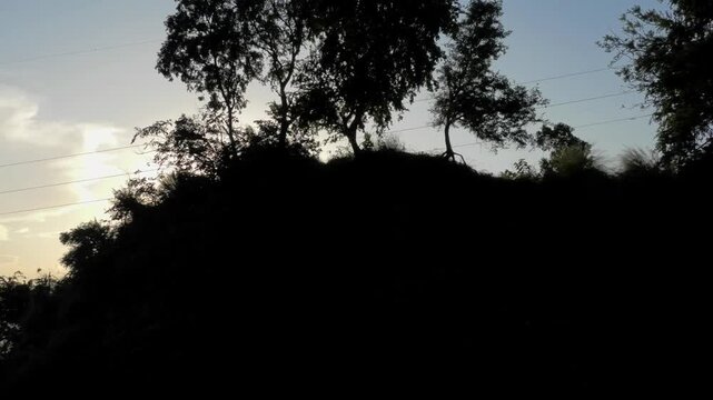 The beautiful nature seen on the ropeway ride from Chandi Devi Temple, Haridwar, Uttarakhand, India