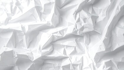 Obraz premium Abstract White Crumpled Paper Texture With Geometric Folds And Shadows High Detail Macro Photography Studio Shot