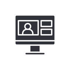 Online Meeting Platform Screen Icon Illustration
