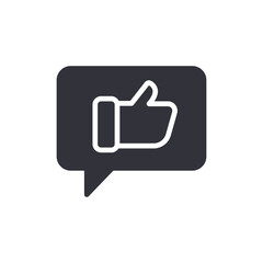 Obraz premium Approval Icon With Speech Bubble Hand Gesture Symbol