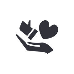 House On Hand With Heart Symbol Care Concept Icon