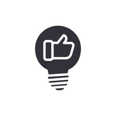 Obraz premium Great Idea Concept Lightbulb With Approval Hand Icon