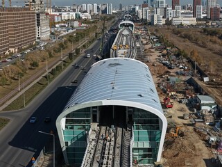 A view of the Astana light rail construction site in Astana, Kazakhstan, 10 October , 2025.