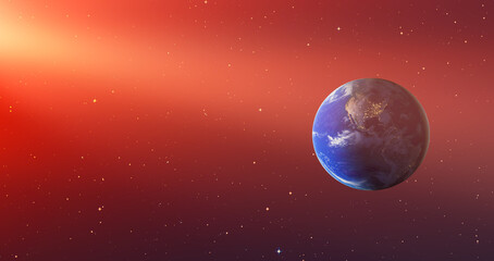 Planet Earth with a spectacular sunset 