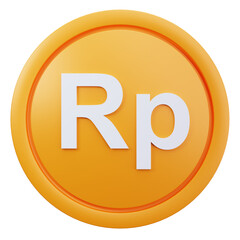 3D Indonesian Rupiah Currency Coin Symbol