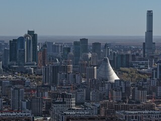 Fototapeta premium A view of Astana, the capital of the Republic of Kazakhstan. Located in the north of the country, on the banks of the Ishim River. 10 October , 2025. 