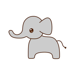 elephant cartoon isolated vector illustration