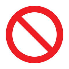 Obraz premium red prohibition symbol with diagonal line in circle, universal icon for restriction, warning, and forbidden actions in signage and design
