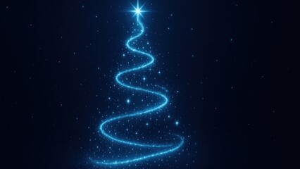 Obraz premium Glowing spiral Christmas tree desktop wallpaper
