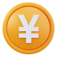 Obraz premium 3D Japanese Yen Currency Coin Symbol
