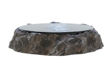Natural stone podium with water surface display