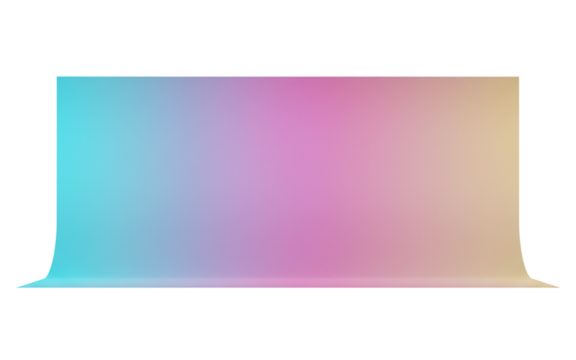 Colorful gradient studio background for display