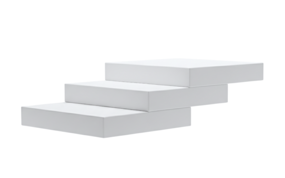 White floating steps for growth concept