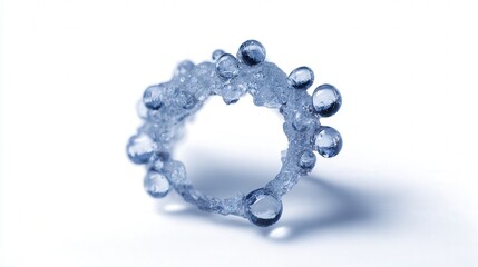 Obraz premium Frozen droplet ring isolated on white background