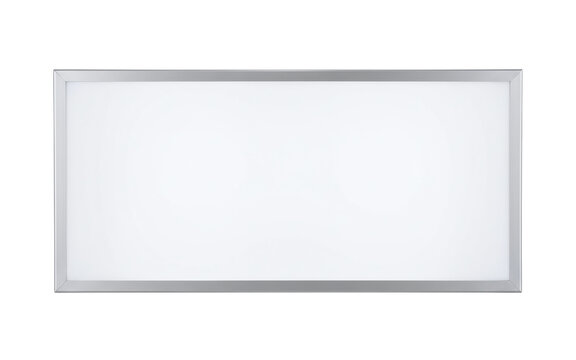 Blank rectangular sign with silver metal frame