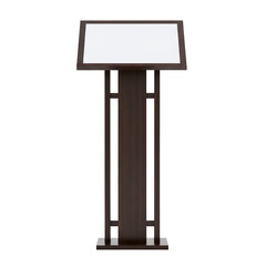 Modern dark wood lectern podium isolated