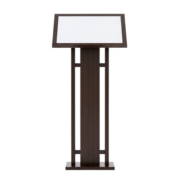 Modern dark wood lectern podium isolated