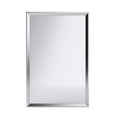 Simple rectangular mirror with beveled edge isolated