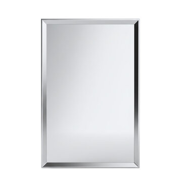 Simple rectangular mirror with beveled edge isolated