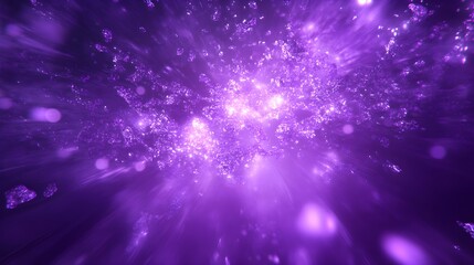 Fototapeta premium Abstract purple galaxy with glowing particles and light streaks