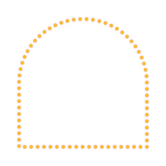 Floral Arch Border – Decorative Frame with Orange and Pink Symbols and Blank Center