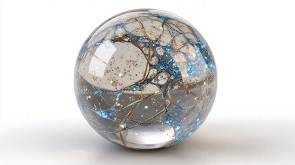 Glass sphere isolated on white background