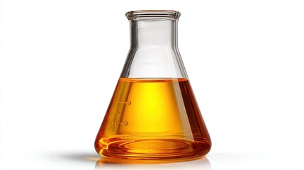 Glass test beaker isolated on white background