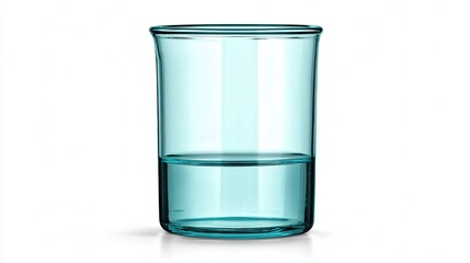 Glass test beaker isolated on white background